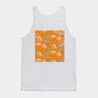 Electric Orange Scroll Tapestry Tank Top